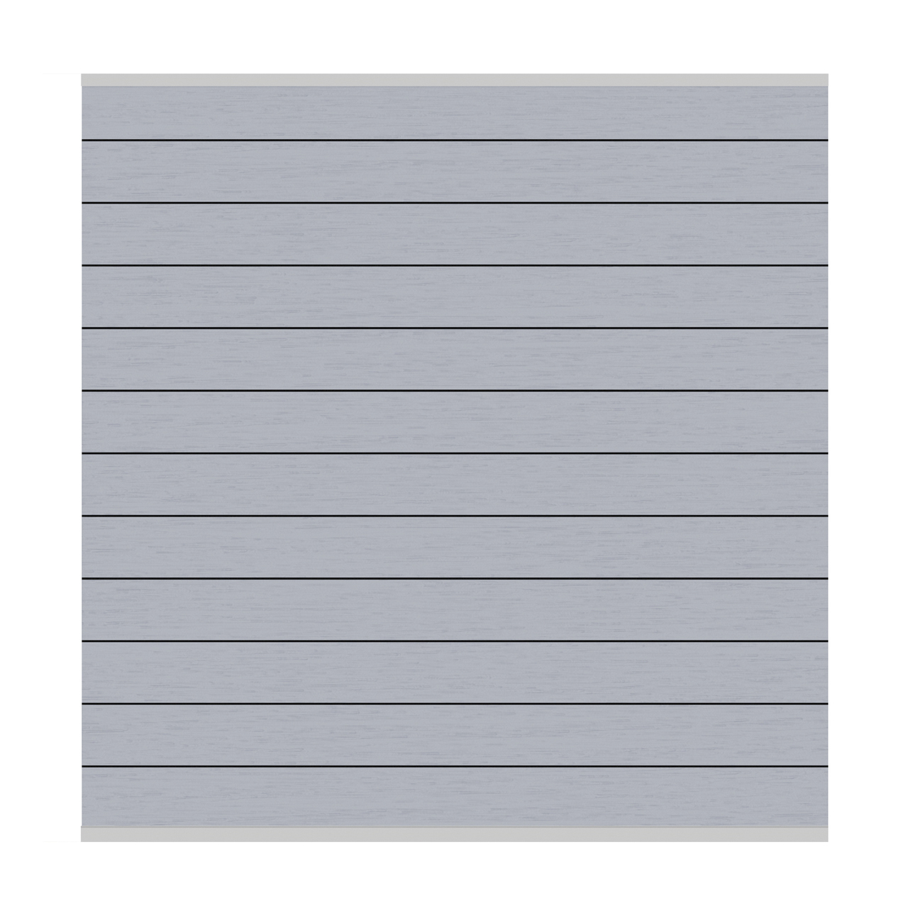 Sichtschutzzaun SYSTEM WPC CLASSIC Zaunfeld-Set Grau Leisten Silber 183 x 178 cm (H x B)