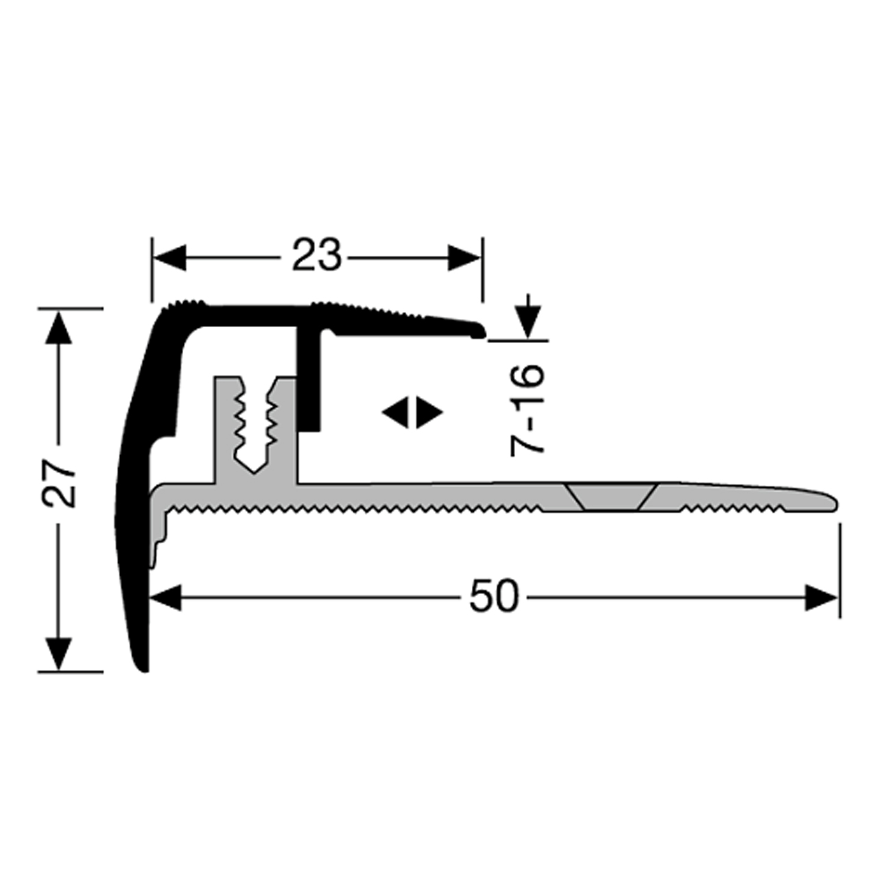 Treppenkantenprofil Typ 320 Silber