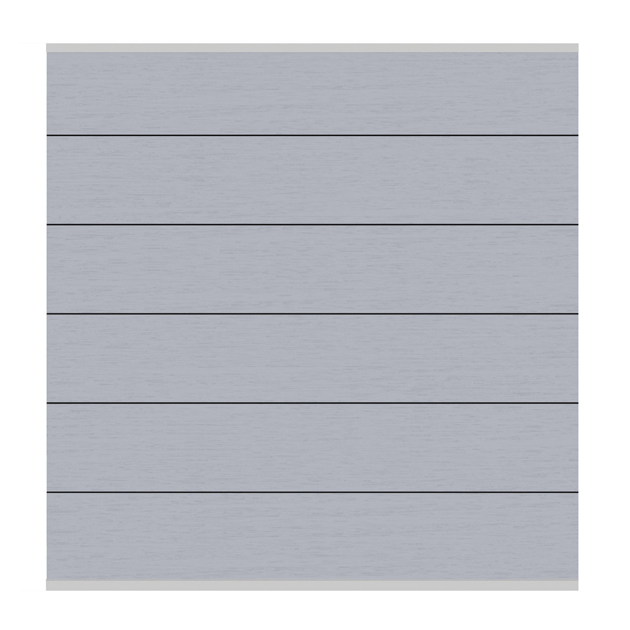 Sichtschutzzaun SYSTEM WPC XL Zaunfeld-Set Grau Leisten Silber 184 x 178 cm (H x B)